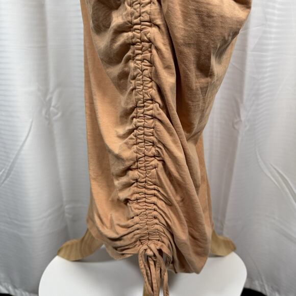 Privacy Please Lia Midi Dress Sleeveless Ruched Clay Tan Women’s Size Medium - Picture 4 of 10